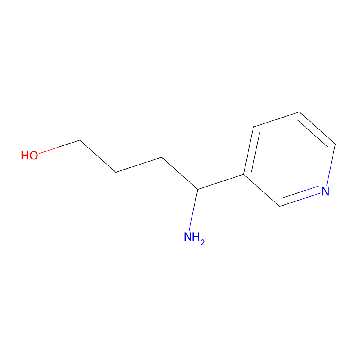 4-Amino-4-(pyridin-3-yl)butan-1-ol molecular structure, CAS 70898-36-1