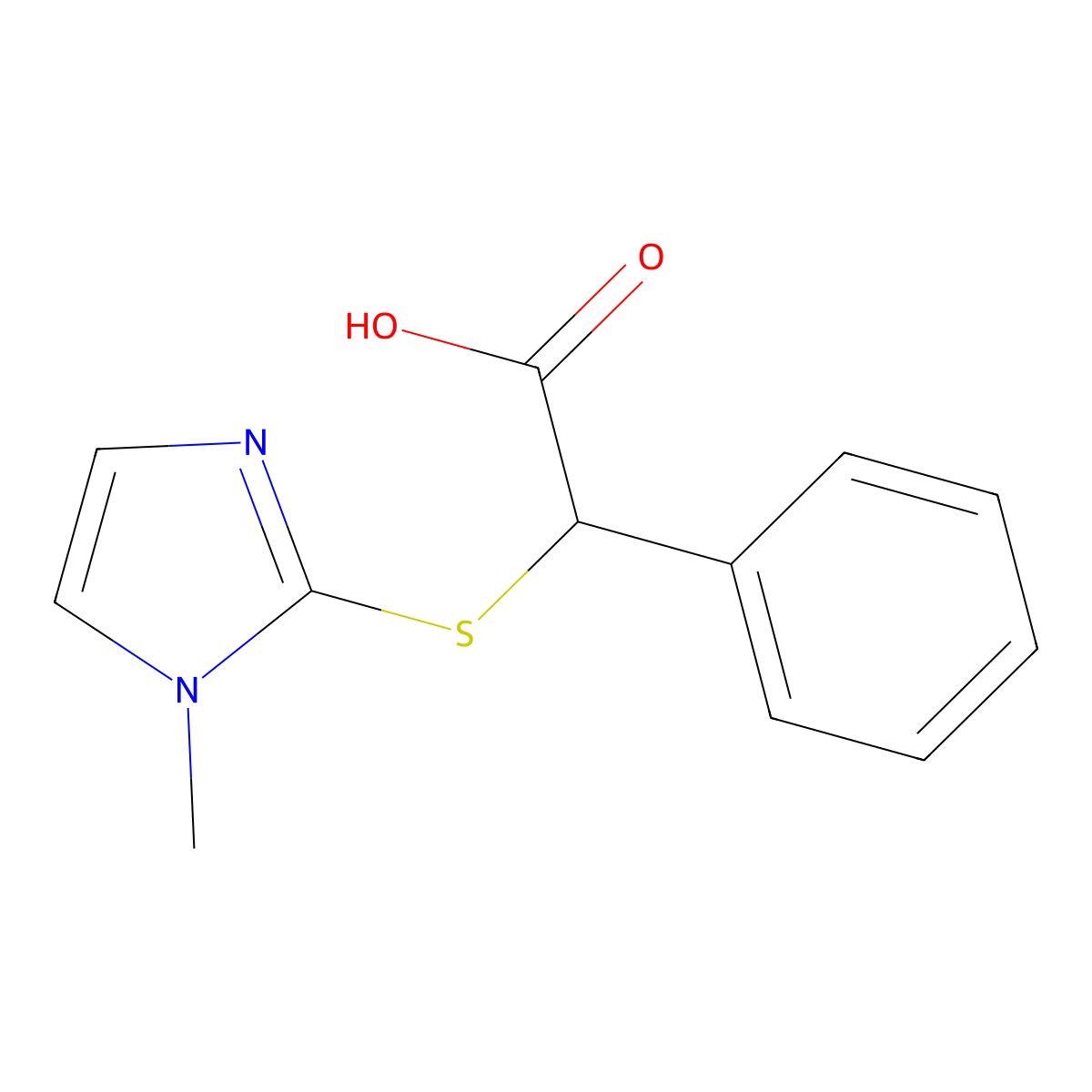 [(1-methyl-1H-imidazol-2-yl)sulfanyl](phenyl)acetic acid molecular structure, CAS 708983-69-1