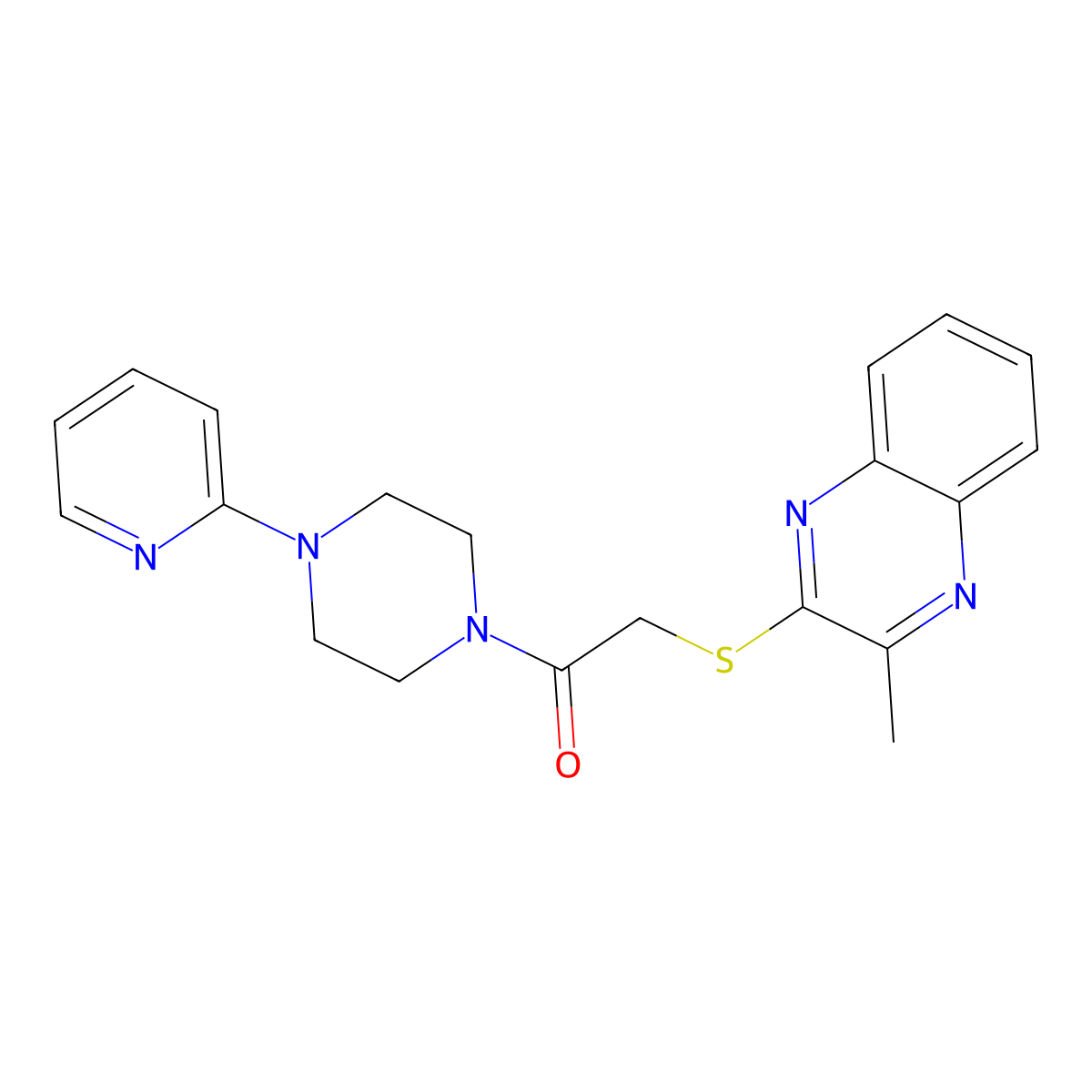 2-[(3-Methylquinoxalin-2-yl)sulfanyl]-1-[4-(pyridin-2-yl)piperazin-1-yl]ethan-1-one molecular structure, CAS 708983-74-8
