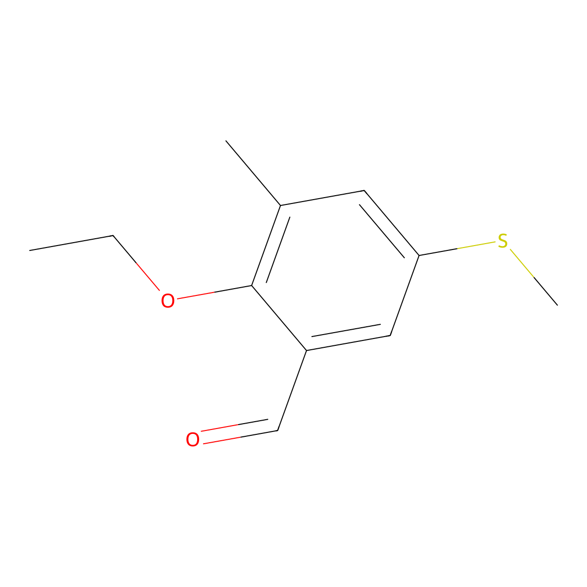 2-Ethoxy-3-methyl-5-(methylsulfanyl)benzaldehyde molecular structure, CAS 708984-82-1
