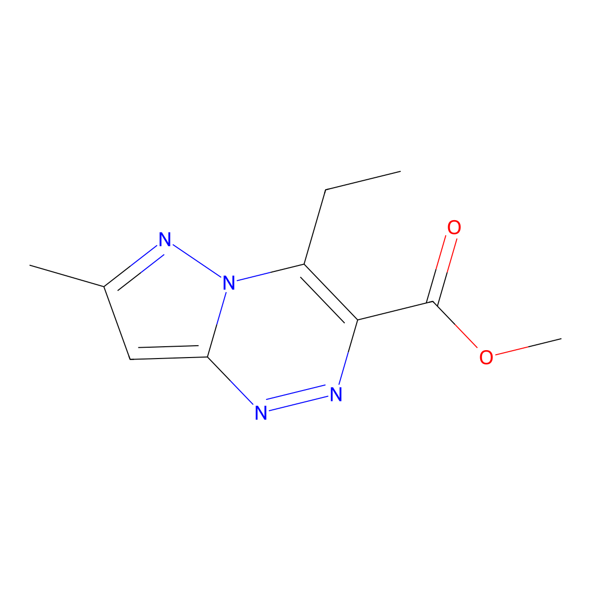 Methyl 4-ethyl-7-methylpyrazolo[5,1-c][1,2,4]triazine-3-carboxylate molecular structure, CAS 708987-11-5