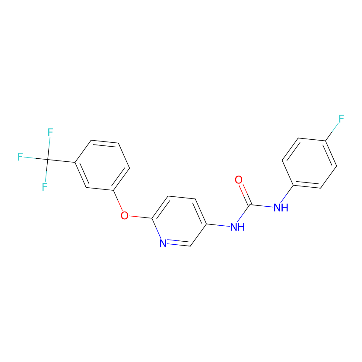1-(4-Fluorophenyl)-3-[6-[3-(trifluoromethyl)phenoxy]-3-pyridyl]urea molecular structure, CAS 708987-18-2