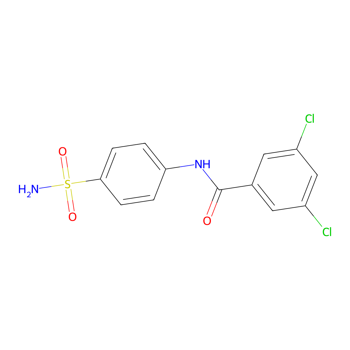3,5-dichloro-N-(4-sulfamoylphenyl)benzamide molecular structure, CAS 708988-12-9