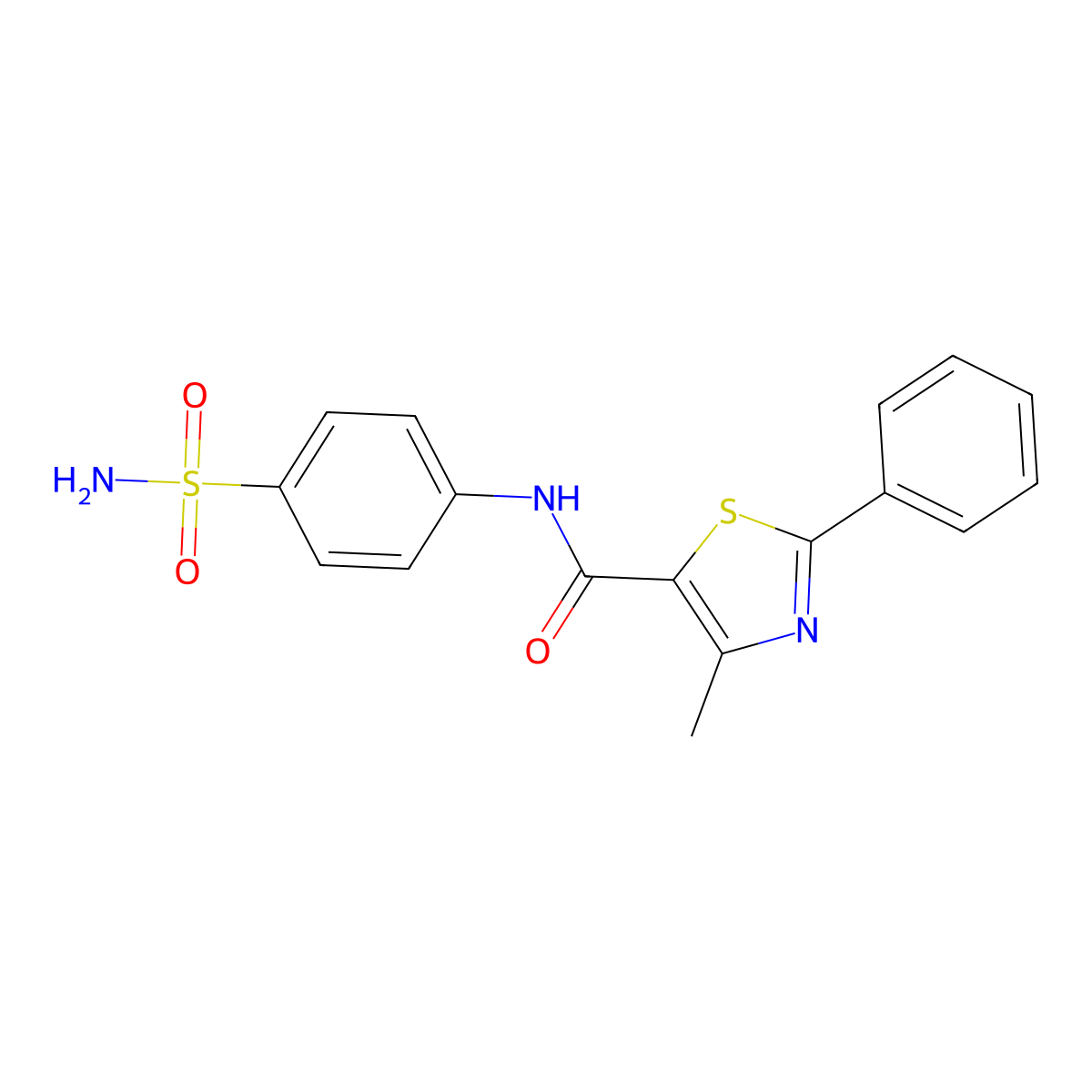 4-Methyl-2-phenyl-N-(4-sulfamoylphenyl)thiazole-5-carboxamide molecular structure, CAS 708988-21-0