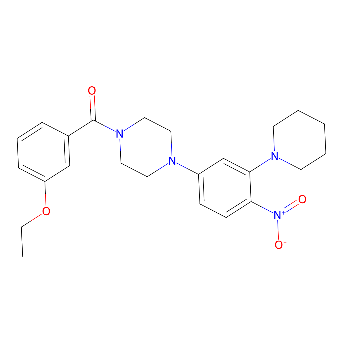 (3-Ethoxyphenyl)-[4-(4-nitro-3-piperidin-1-ylphenyl)piperazin-1-yl]methanone molecular structure, CAS 708989-75-7