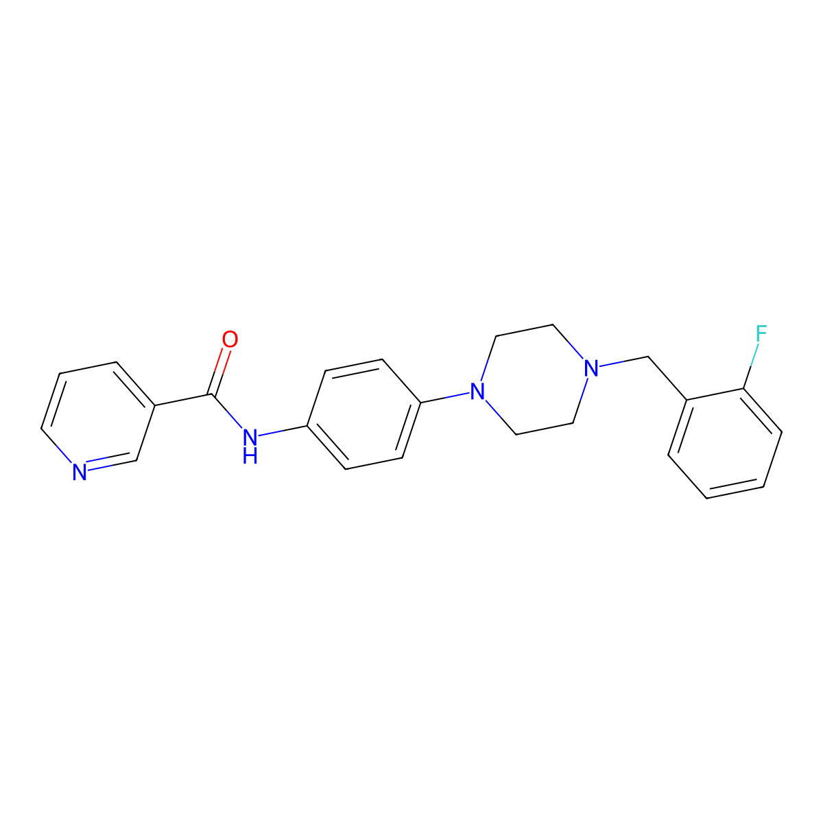 N-{4-[4-(2-fluorobenzyl)piperazin-1-yl]phenyl}pyridine-3-carboxamide molecular structure, CAS 708989-88-2