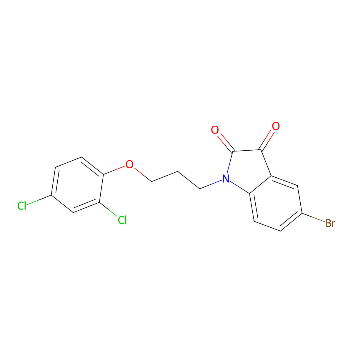 5-bromo-1-[3-(2,4-dichlorophenoxy)propyl]-1H-indole-2,3-dione molecular structure, CAS 708989-91-7