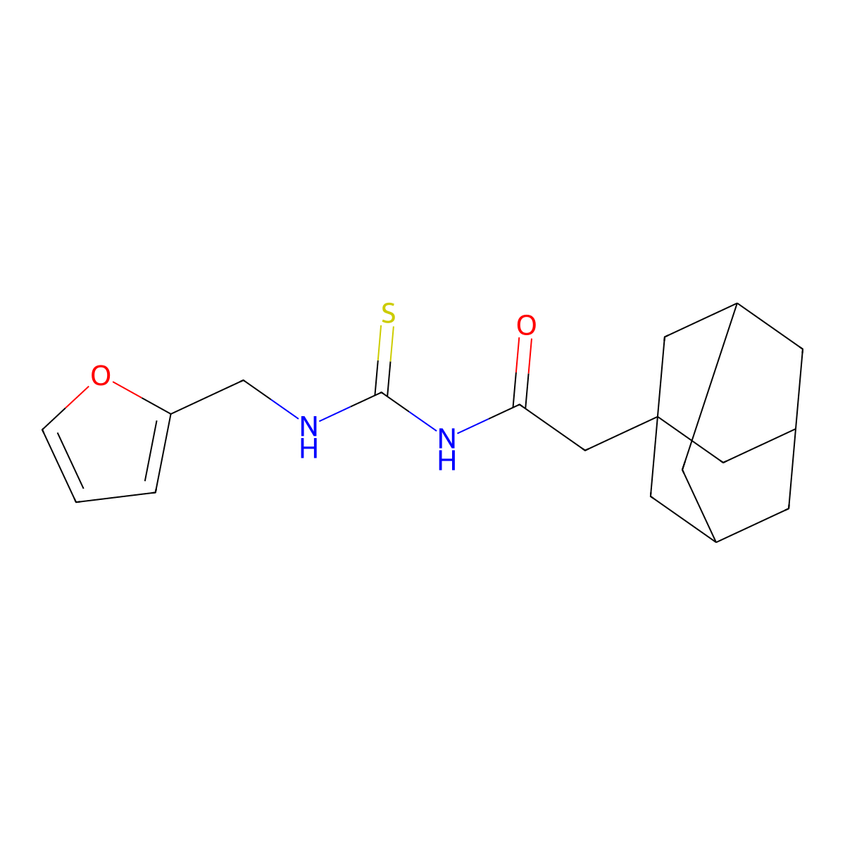 2-(1-adamantyl)-N-(furan-2-ylmethylcarbamothioyl)acetamide molecular structure, CAS 708990-09-4