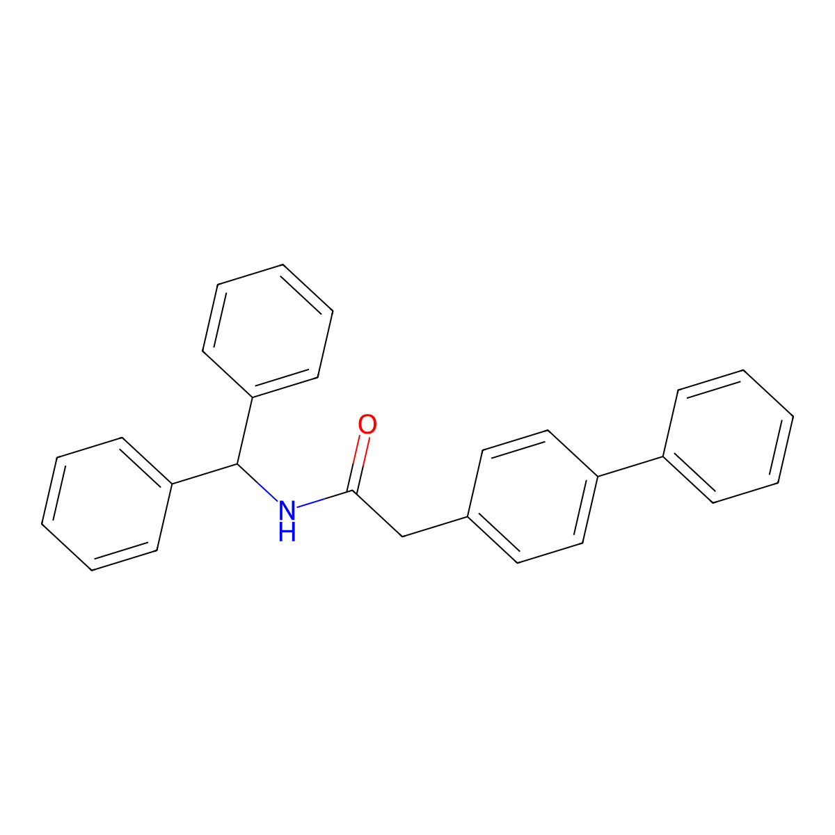 N-benzhydryl-2-[1,1'-biphenyl]-4-ylacetamide molecular structure, CAS 708990-53-8