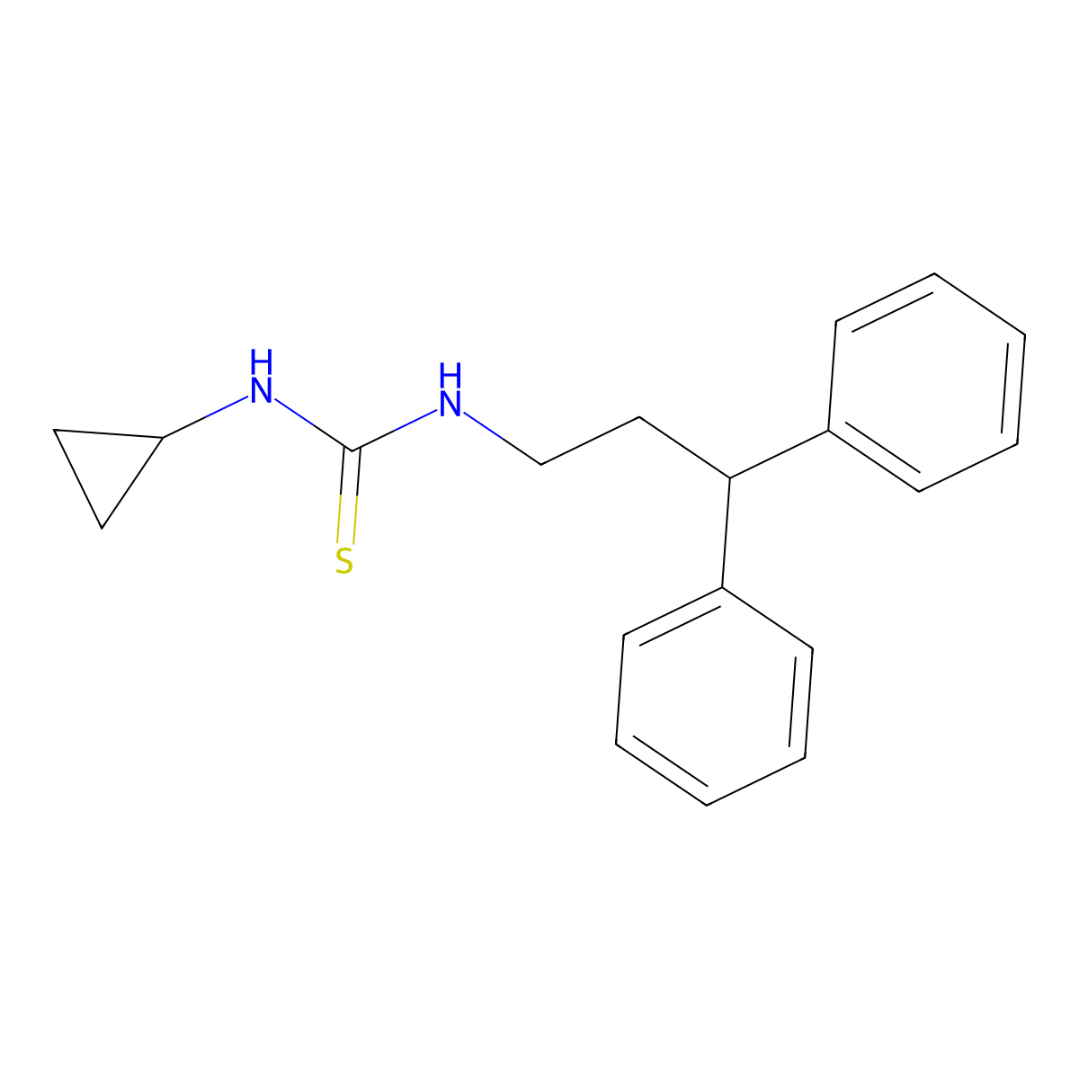 1-Cyclopropyl-3-(3,3-diphenylpropyl)thiourea molecular structure, CAS 708990-76-5