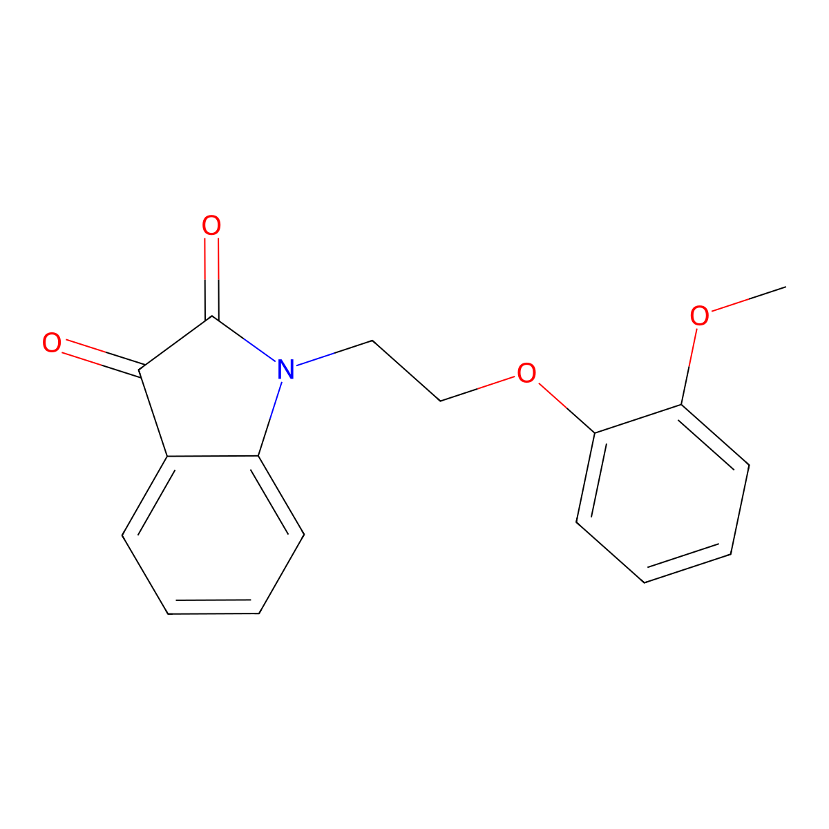 1-[2-(2-methoxyphenoxy)ethyl]-1H-indole-2,3-dione molecular structure, CAS 708990-88-9