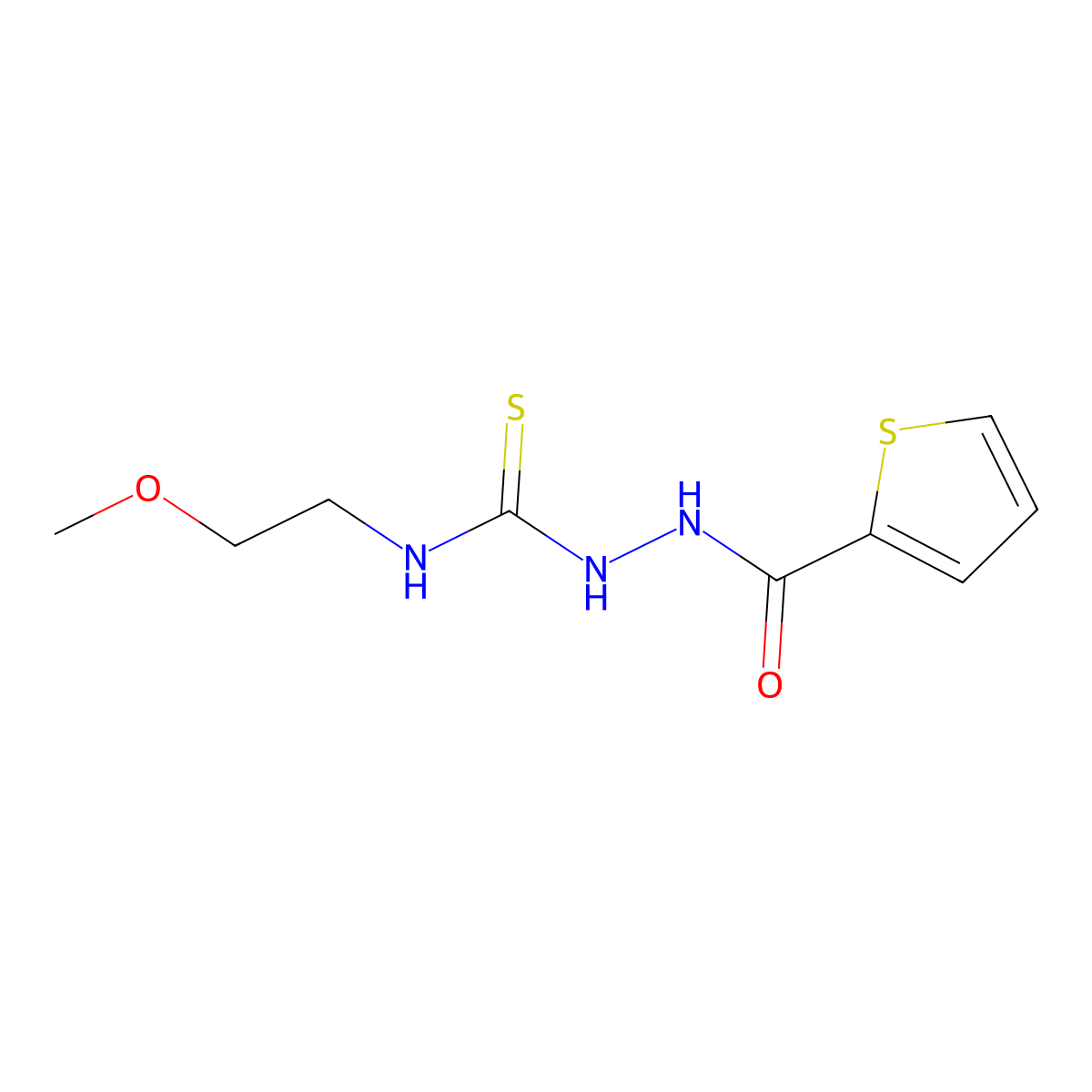 1-(2-Methoxyethyl)-3-(thiophene-2-carbonylamino)thiourea molecular structure, CAS 708990-91-4