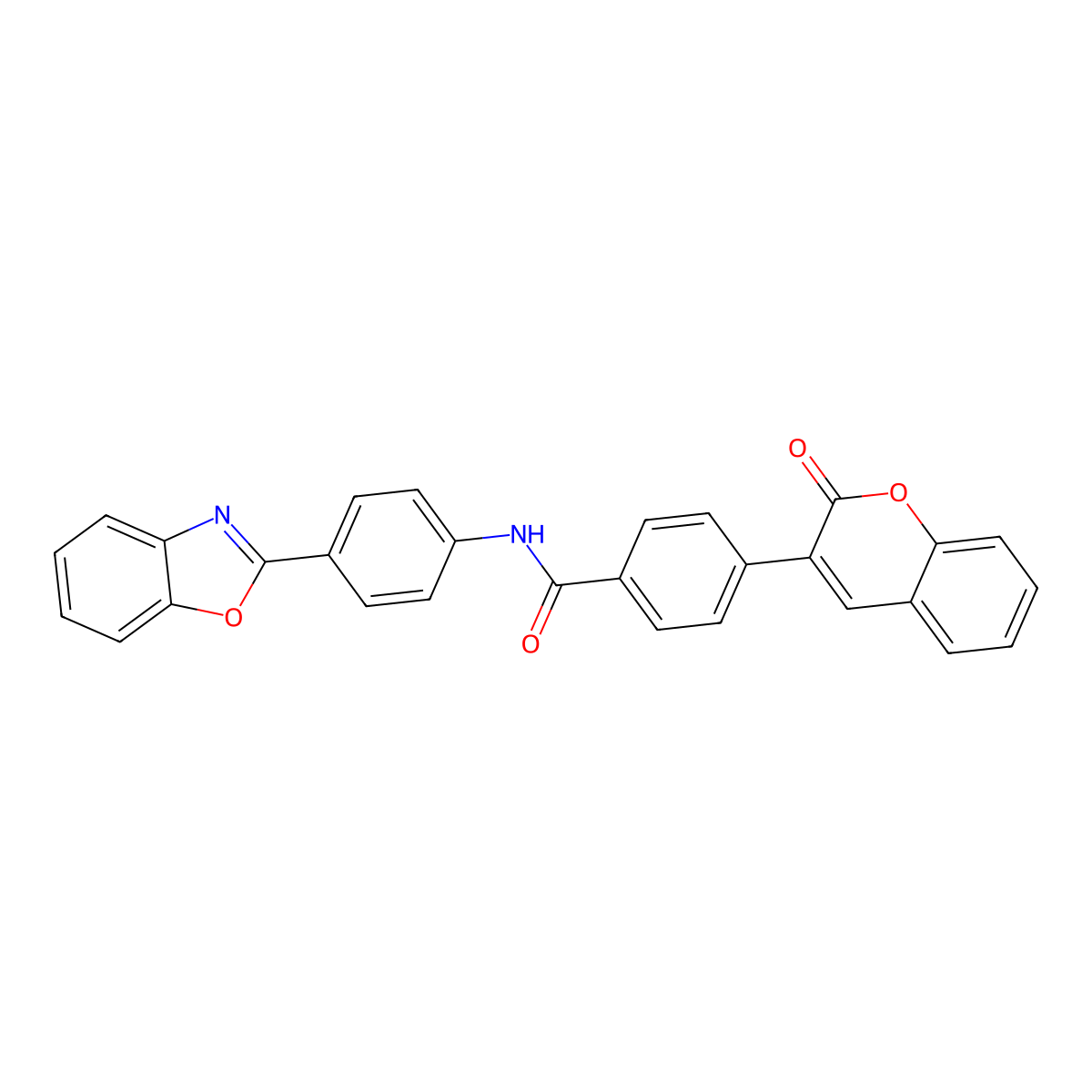 N-[4-(1,3-benzoxazol-2-yl)phenyl]-4-(2-oxochromen-3-yl)benzamide molecular structure, CAS 708991-08-6