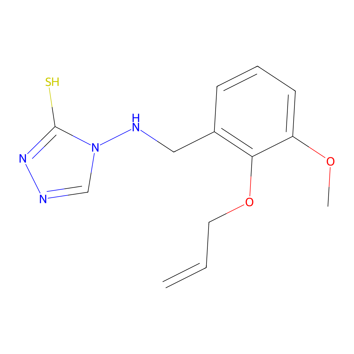 4-[(3-methoxy-2-prop-2-enoxyphenyl)methylamino]-1H-1,2,4-triazole-5-thione molecular structure, CAS 708991-09-7