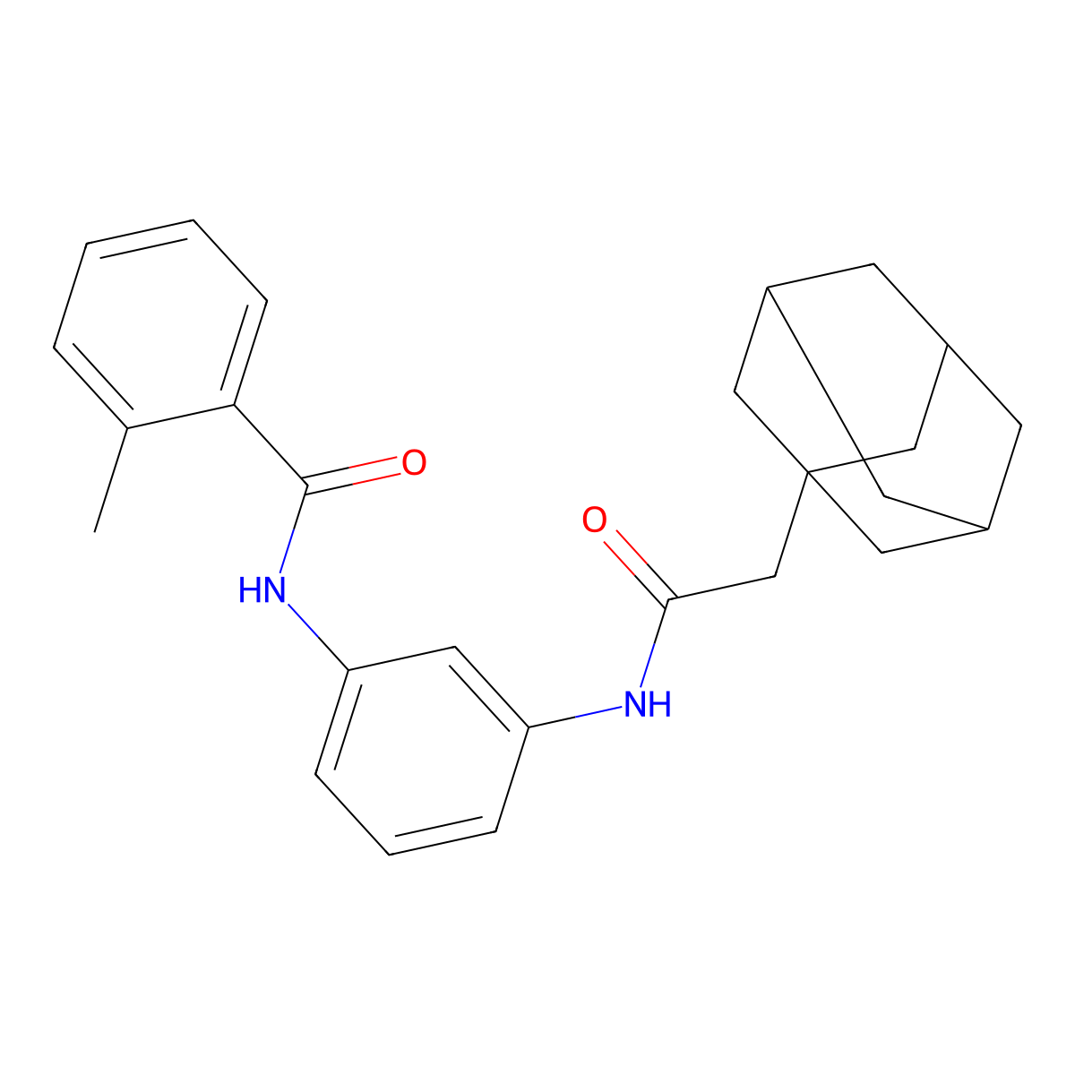 N-[3-[[2-(1-adamantyl)acetyl]amino]phenyl]-2-methylbenzamide molecular structure, CAS 708991-54-2