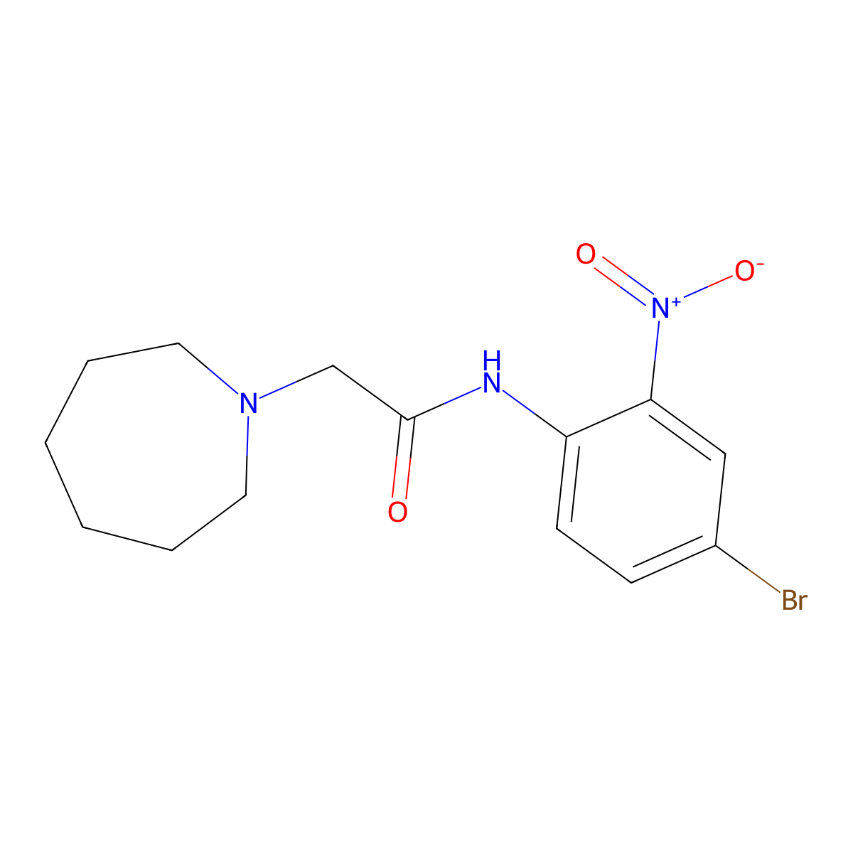2-(azepan-1-yl)-N-(4-bromo-2-nitrophenyl)acetamide molecular structure, CAS 708991-78-0