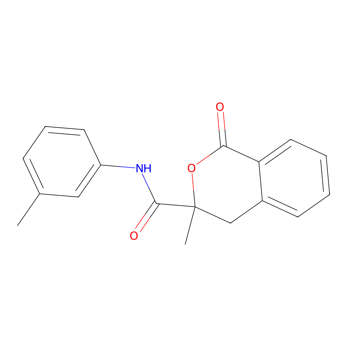 3-methyl-N-(3-methylphenyl)-1-oxo-4H-isochromene-3-carboxamide molecular structure, CAS 708991-79-1