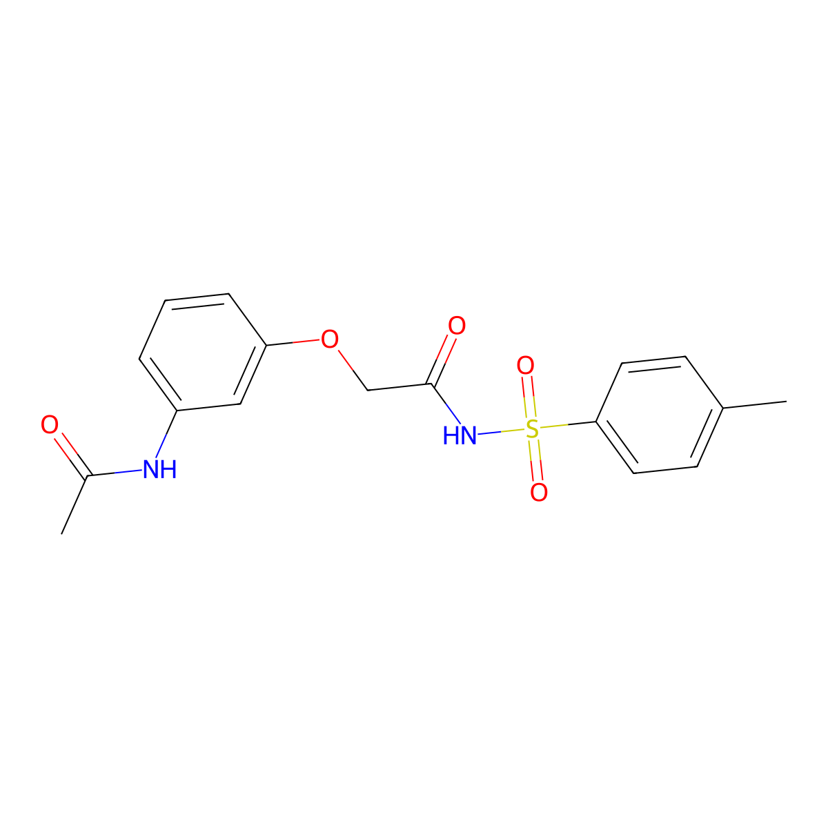 2-(3-acetamidophenoxy)-N-(4-methylphenyl)sulfonylacetamide molecular structure, CAS 708992-00-1