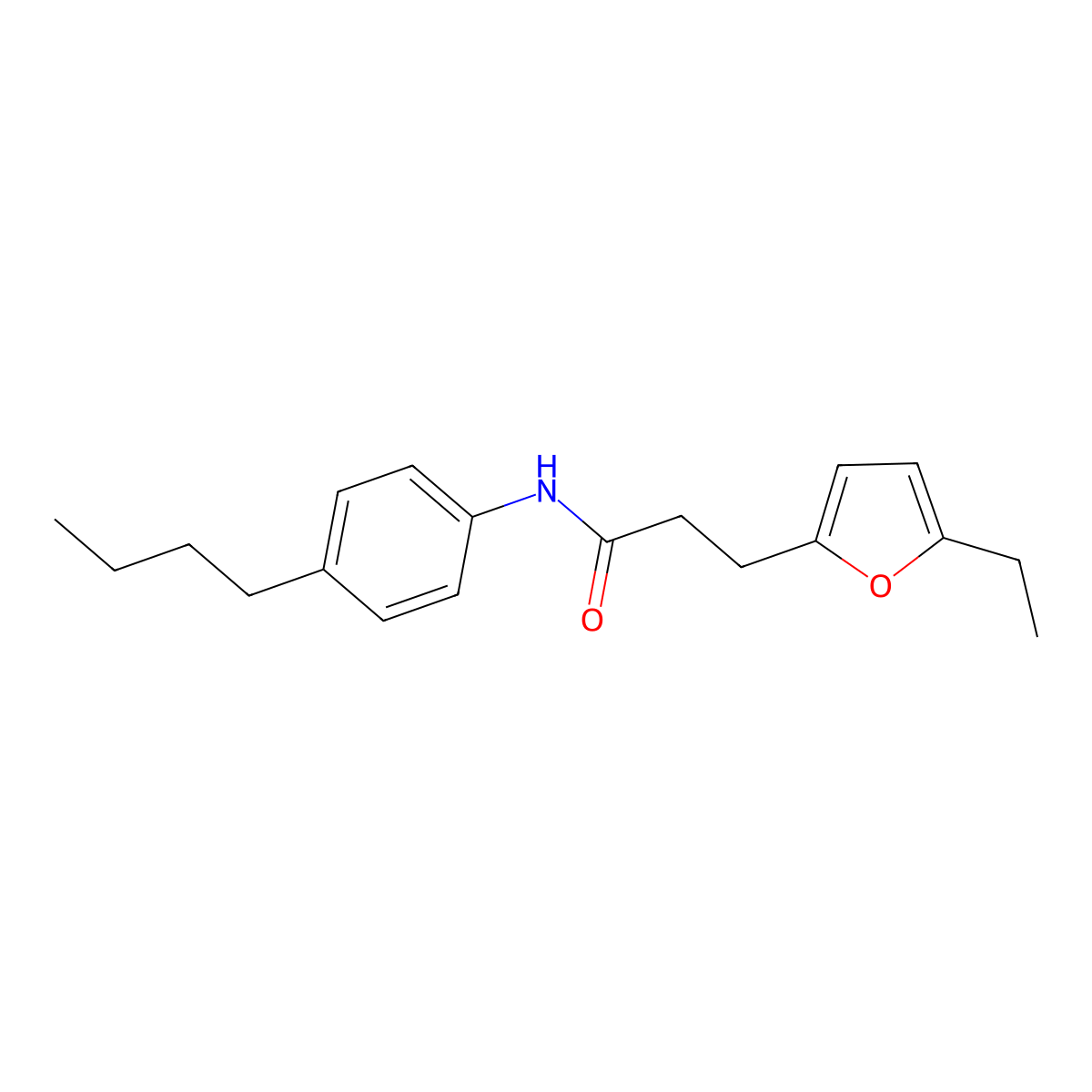 N-(4-butylphenyl)-3-(5-ethylfuran-2-yl)propanamide molecular structure, CAS 708992-32-9