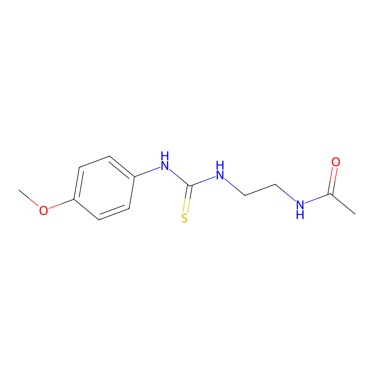 N-[2-[(4-methoxyphenyl)carbamothioylamino]ethyl]acetamide molecular structure, CAS 708992-35-2