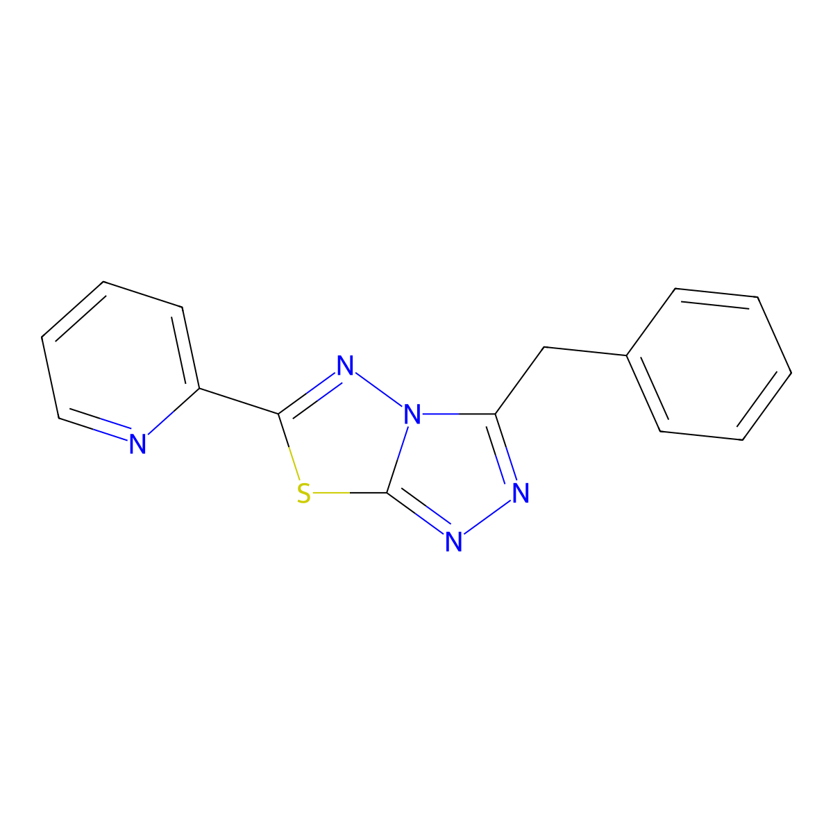 3-Benzyl-6-(2-pyridinyl)[1,2,4]triazolo[3,4-b][1,3,4]thiadiazole molecular structure, CAS 708992-36-3