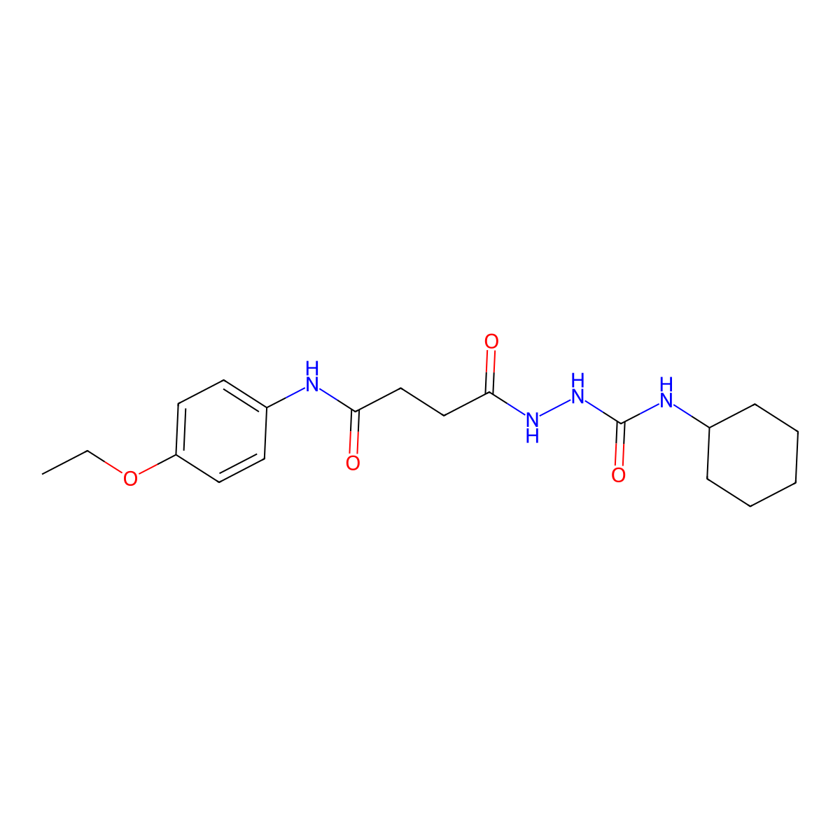 N-cyclohexyl-2-{4-[(4-ethoxyphenyl)amino]-4-oxobutanoyl}hydrazinecarboxamide molecular structure, CAS 708992-42-1