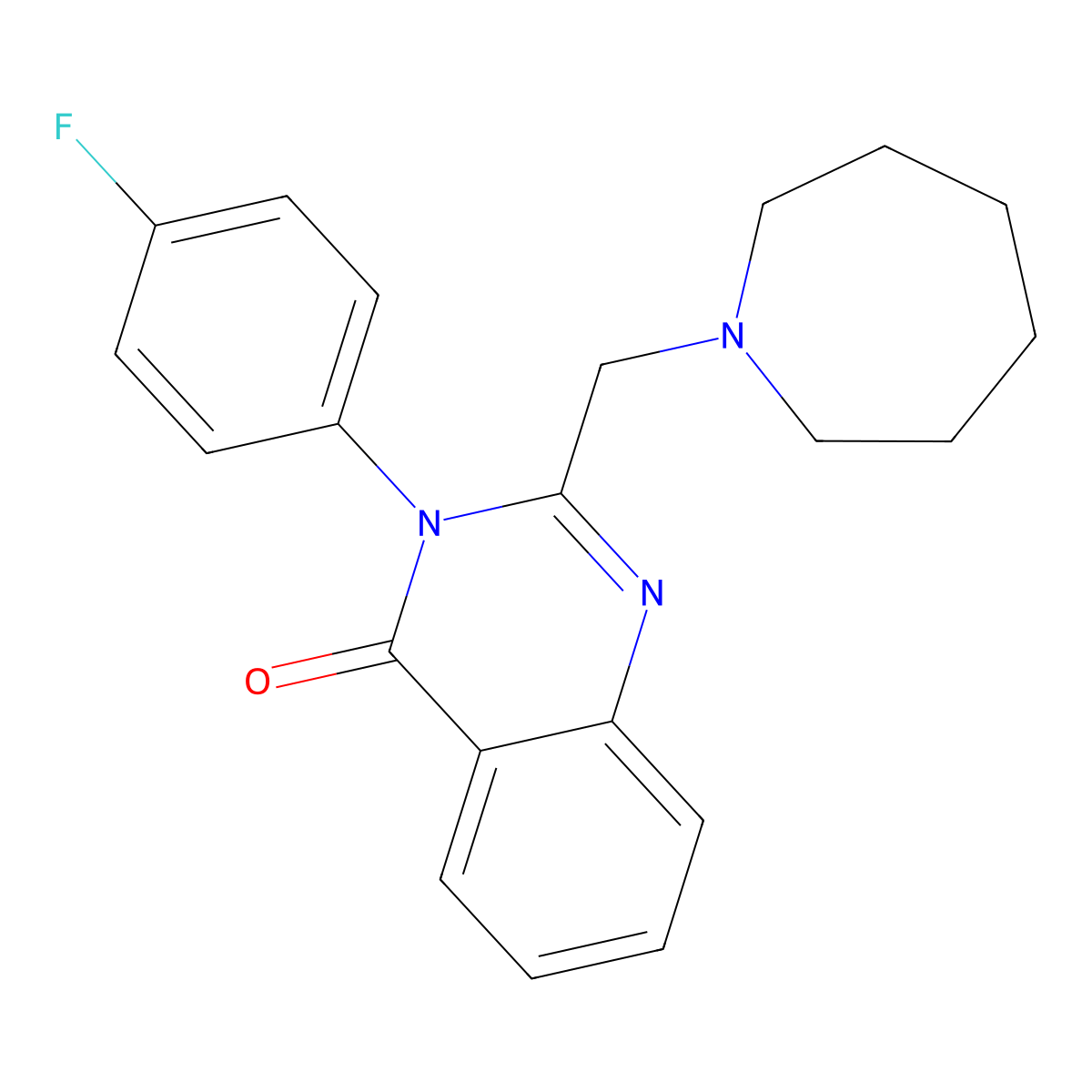 2-(1-azepanylmethyl)-3-(4-fluorophenyl)-4(3H)-quinazolinone molecular structure, CAS 708992-59-0