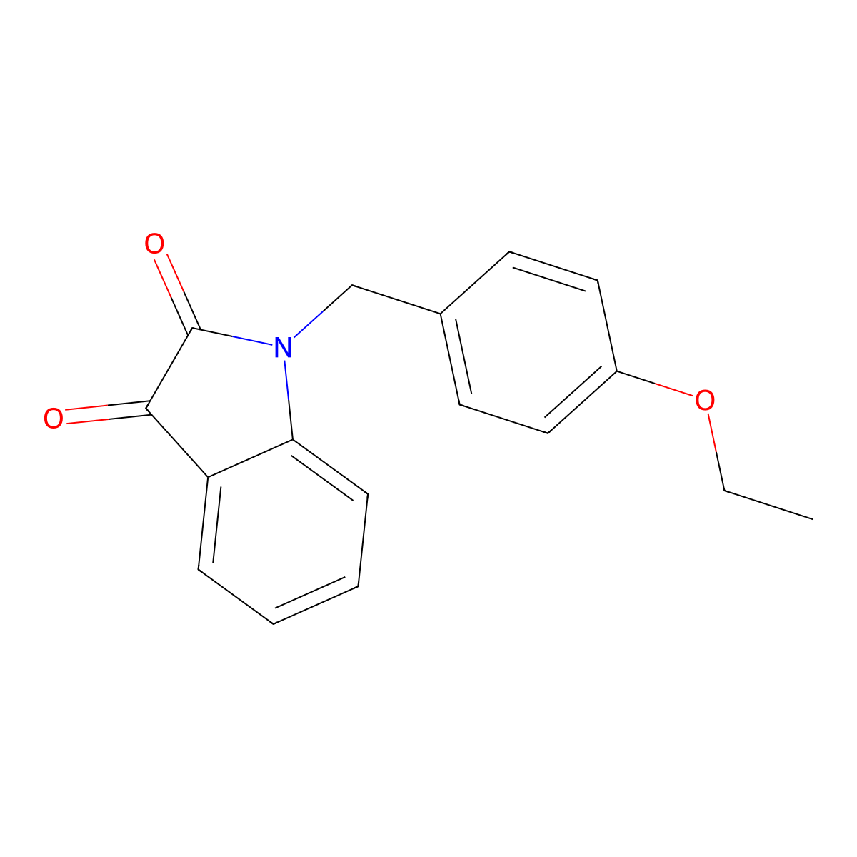1-(4-ethoxybenzyl)-1H-indole-2,3-dione molecular structure, CAS 708992-78-3