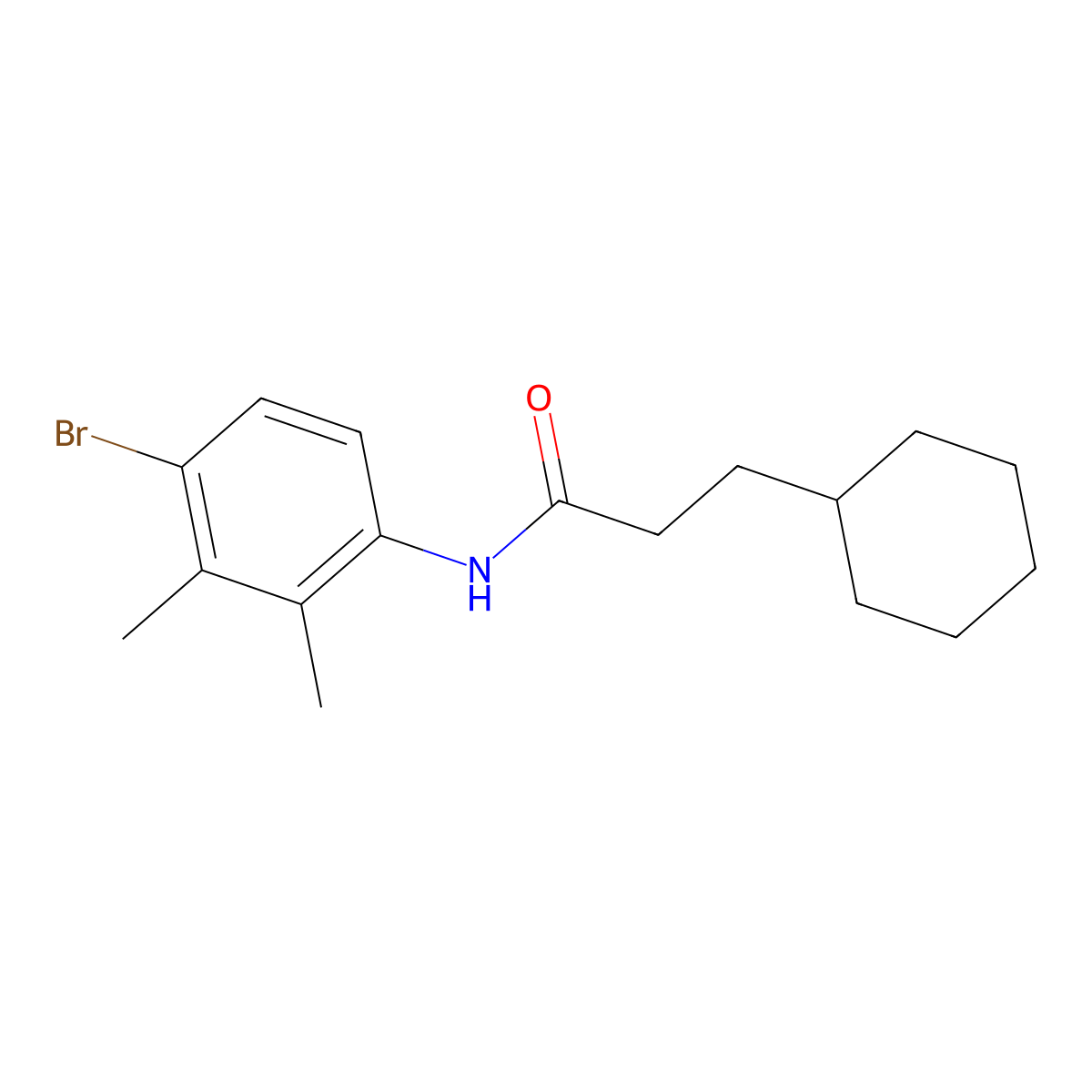 N-(4-bromo-2,3-dimethylphenyl)-3-cyclohexylpropanamide molecular structure, CAS 708992-83-0