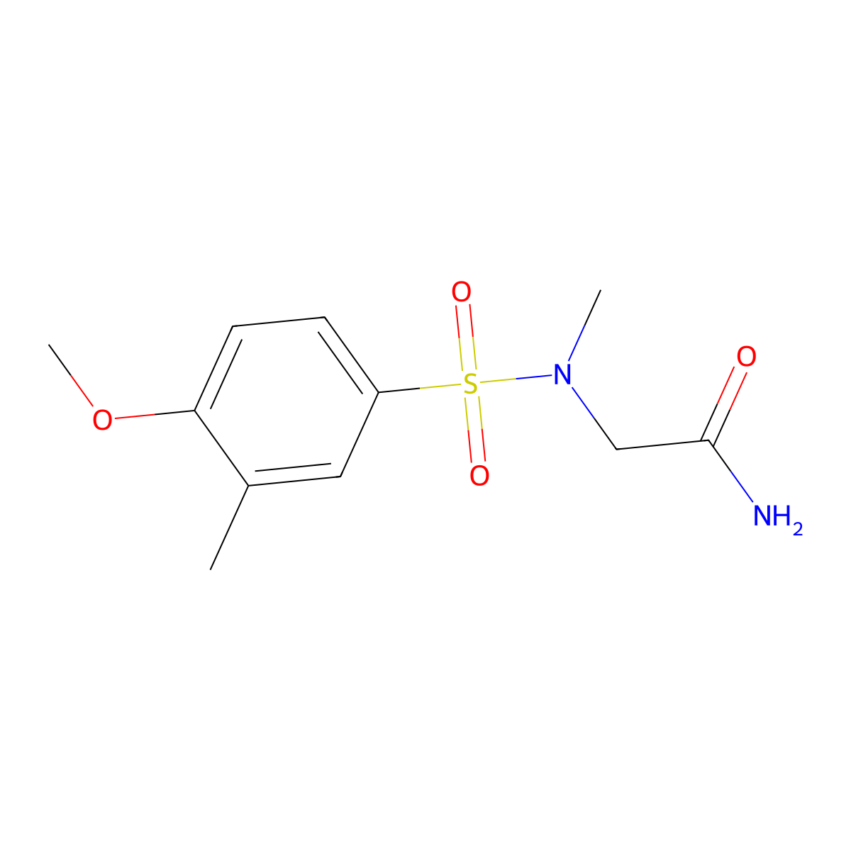 2-[(4-Methoxy-3-methylphenyl)sulfonyl-methylamino]acetamide molecular structure, CAS 708992-90-9