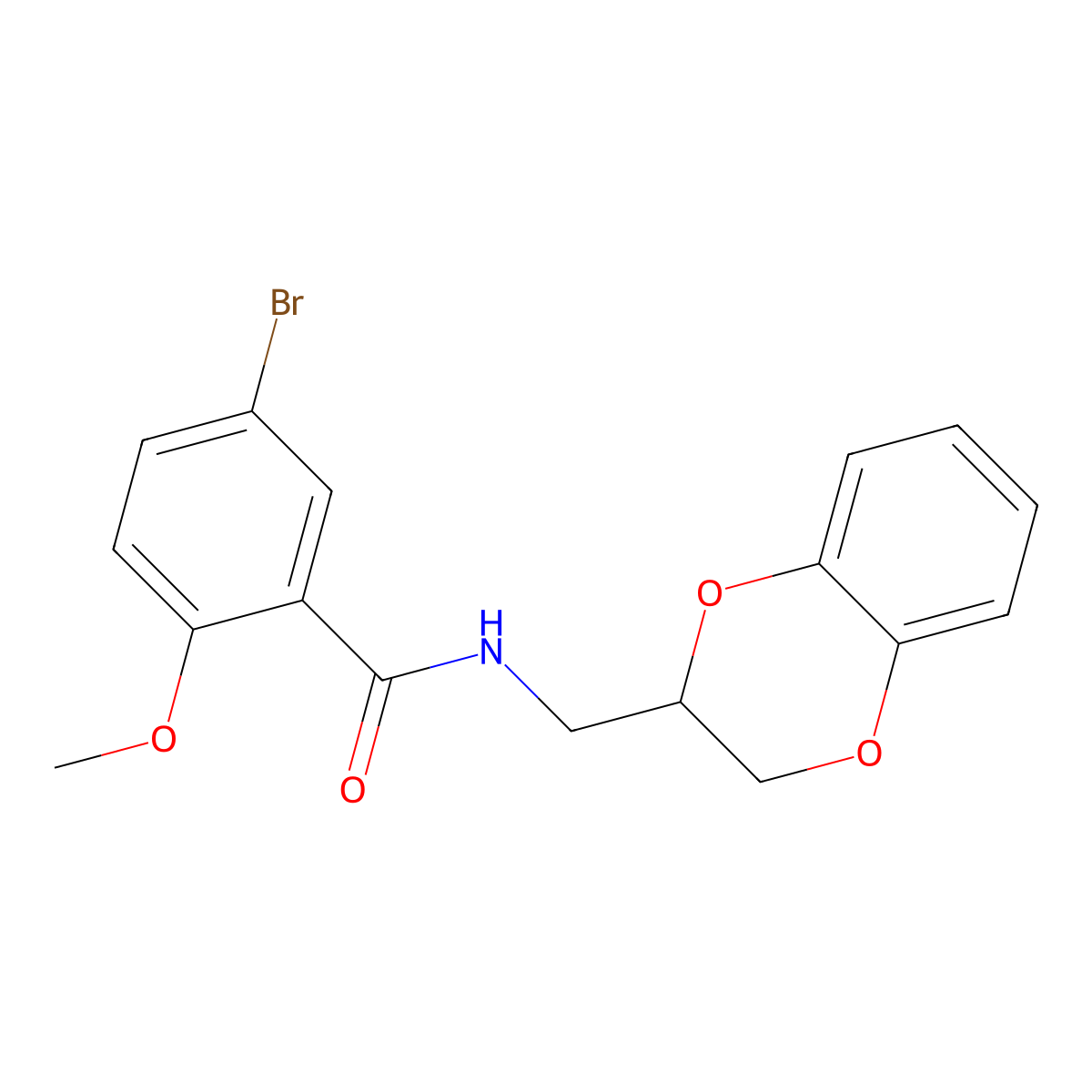 5-bromo-N-(2,3-dihydro-1,4-benzodioxin-3-ylmethyl)-2-methoxybenzamide molecular structure, CAS 708992-91-0