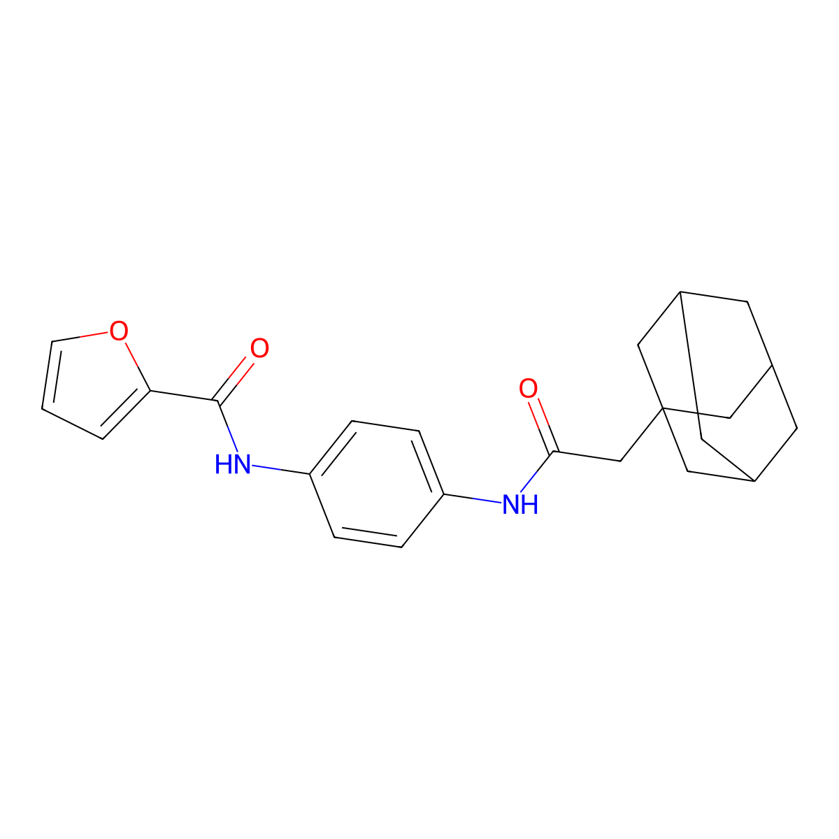 N-[4-[[2-(1-adamantyl)acetyl]amino]phenyl]furan-2-carboxamide molecular structure, CAS 708992-95-4