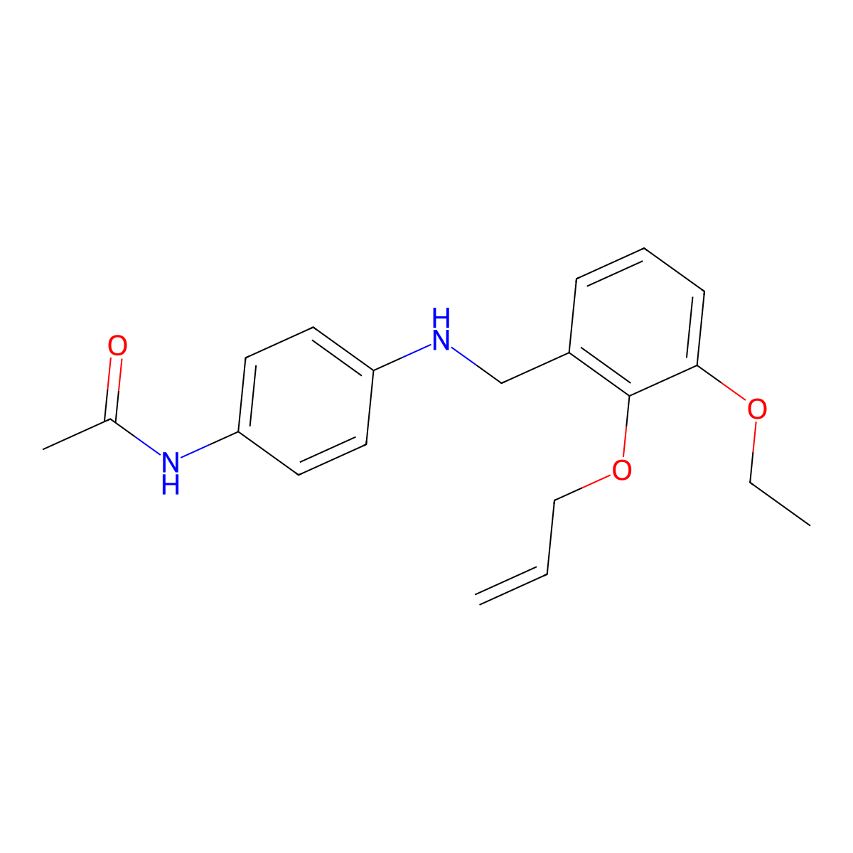 N-(4-{[2-(allyloxy)-3-ethoxybenzyl]amino}phenyl)acetamide molecular structure, CAS 708993-04-8