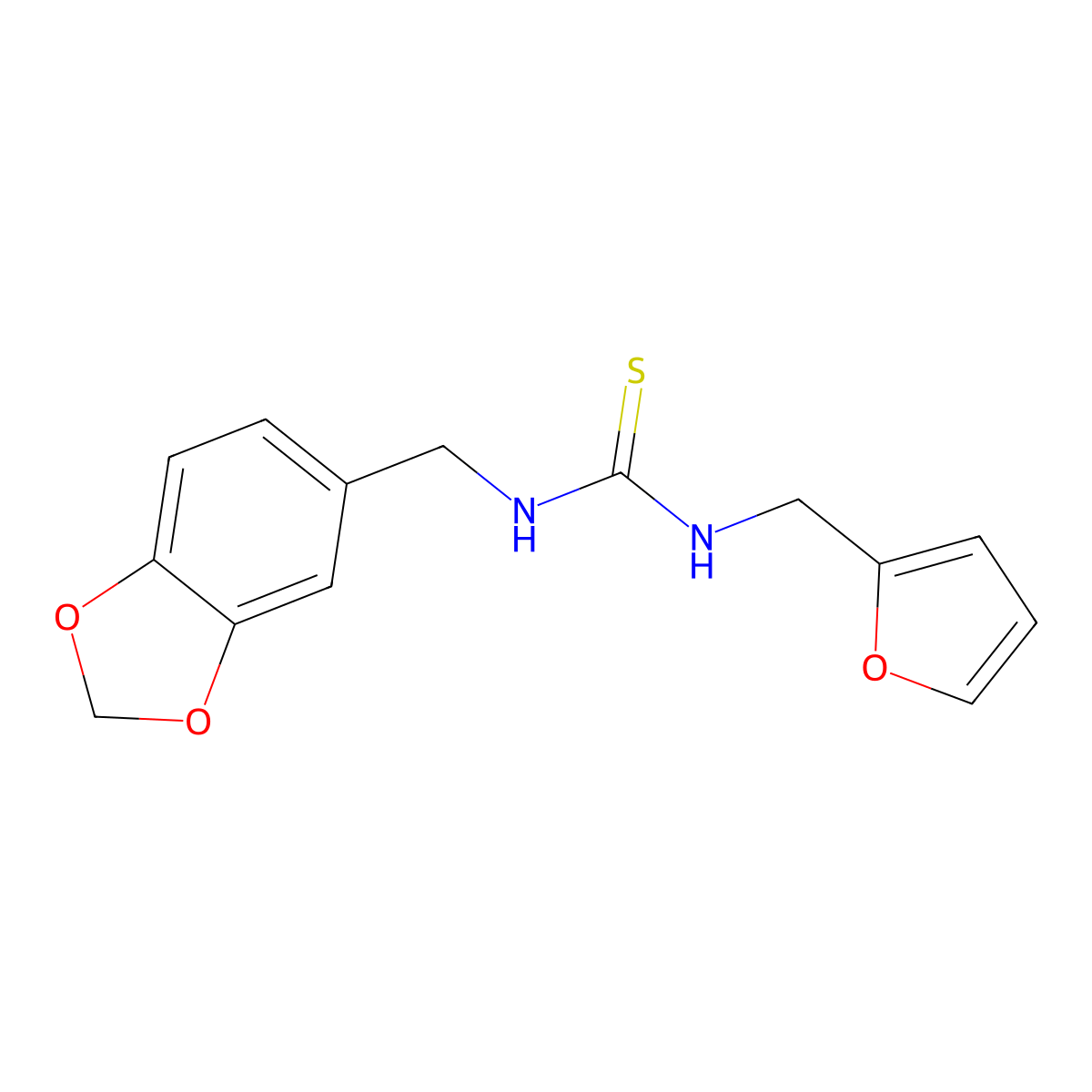 1-(1,3-Benzodioxol-5-ylmethyl)-3-(furan-2-ylmethyl)thiourea molecular structure, CAS 708993-16-2