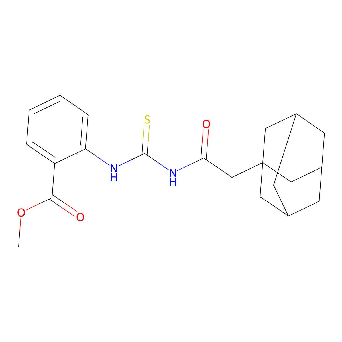 Methyl 2-({[(1-adamantylacetyl)amino]carbothioyl}amino)benzoate molecular structure, CAS 708993-22-0