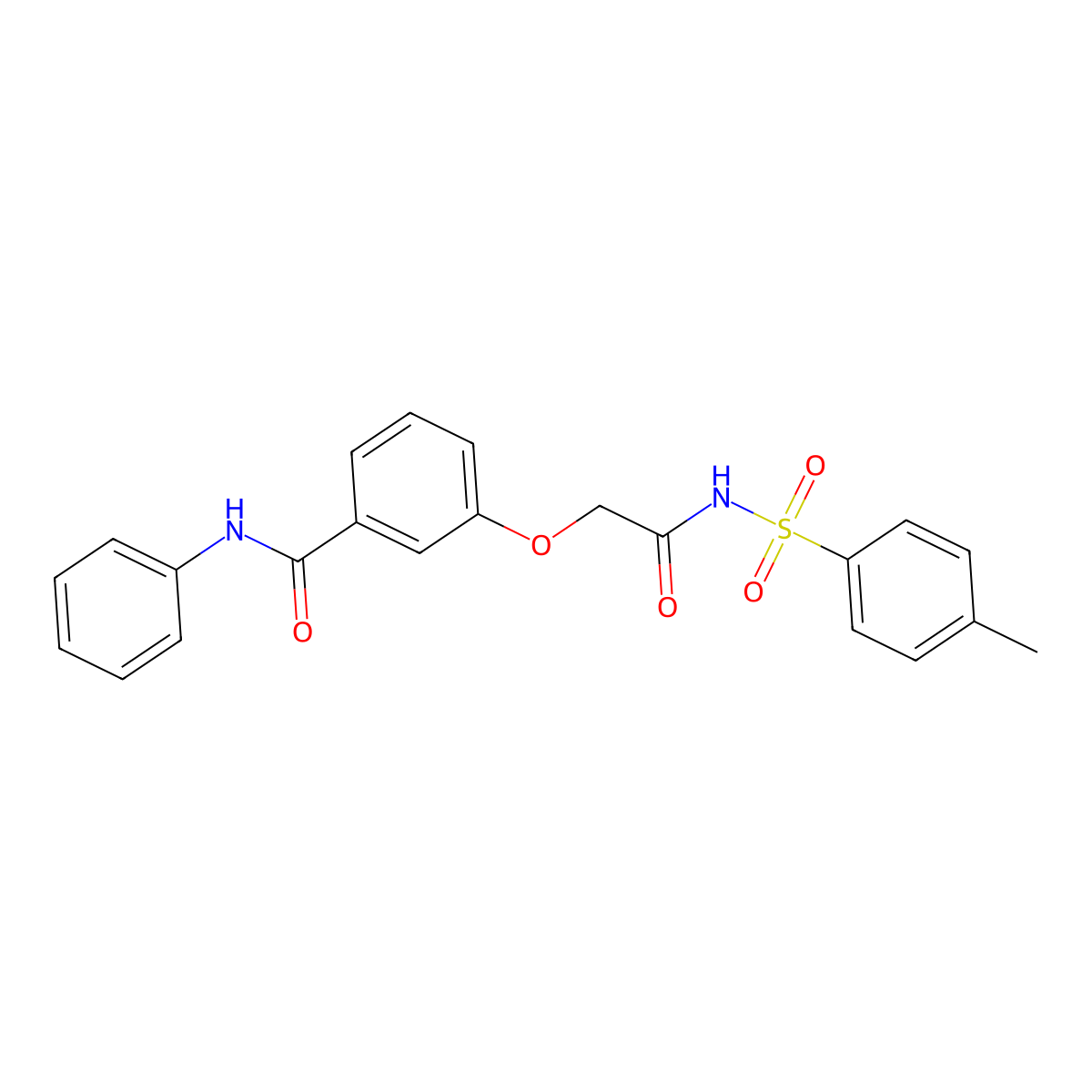 3-[2-[(4-methylphenyl)sulfonylamino]-2-oxoethoxy]-N-phenylbenzamide molecular structure, CAS 708993-25-3