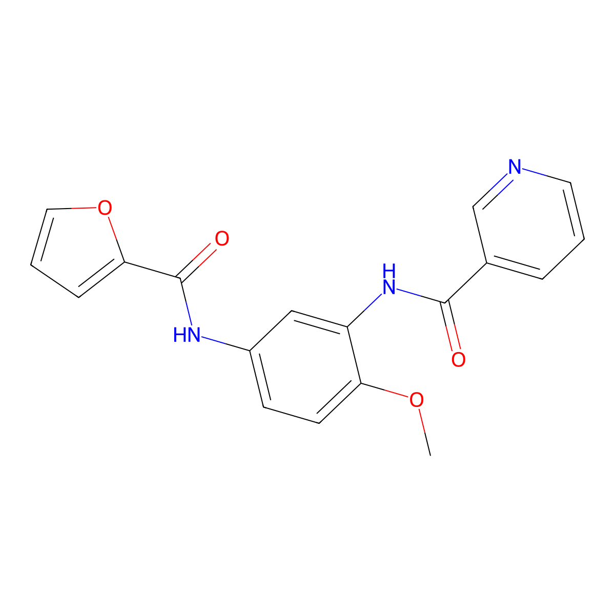 N-[5-(2-furoylamino)-2-methoxyphenyl]nicotinamide molecular structure, CAS 708993-29-7