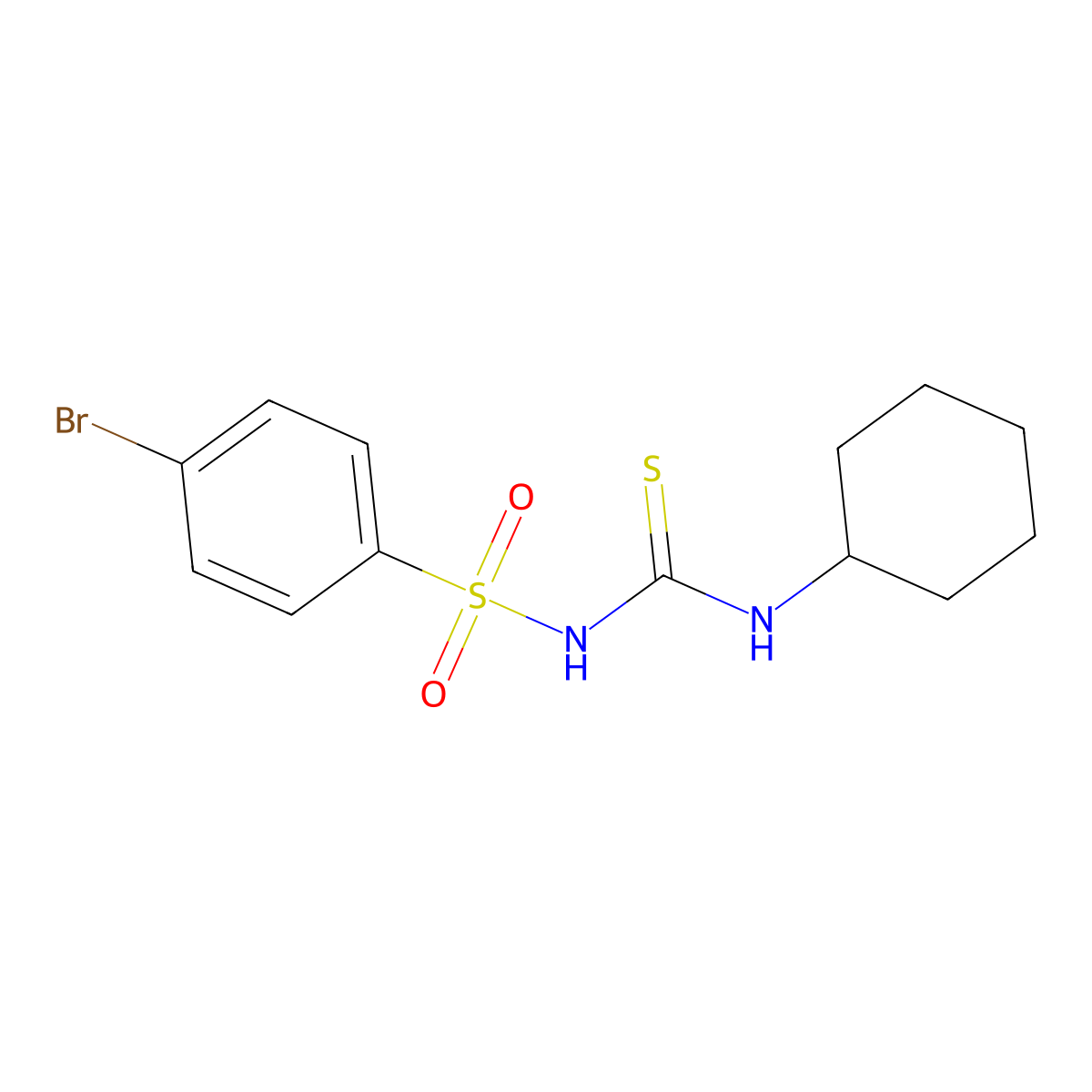 4-bromo-N-(cyclohexylcarbamothioyl)benzenesulfonamide molecular structure, CAS 708993-39-9