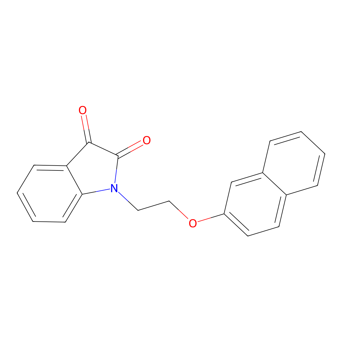 1-(2-(Naphthalen-2-yloxy)ethyl)indoline-2,3-dione molecular structure, CAS 708993-51-5