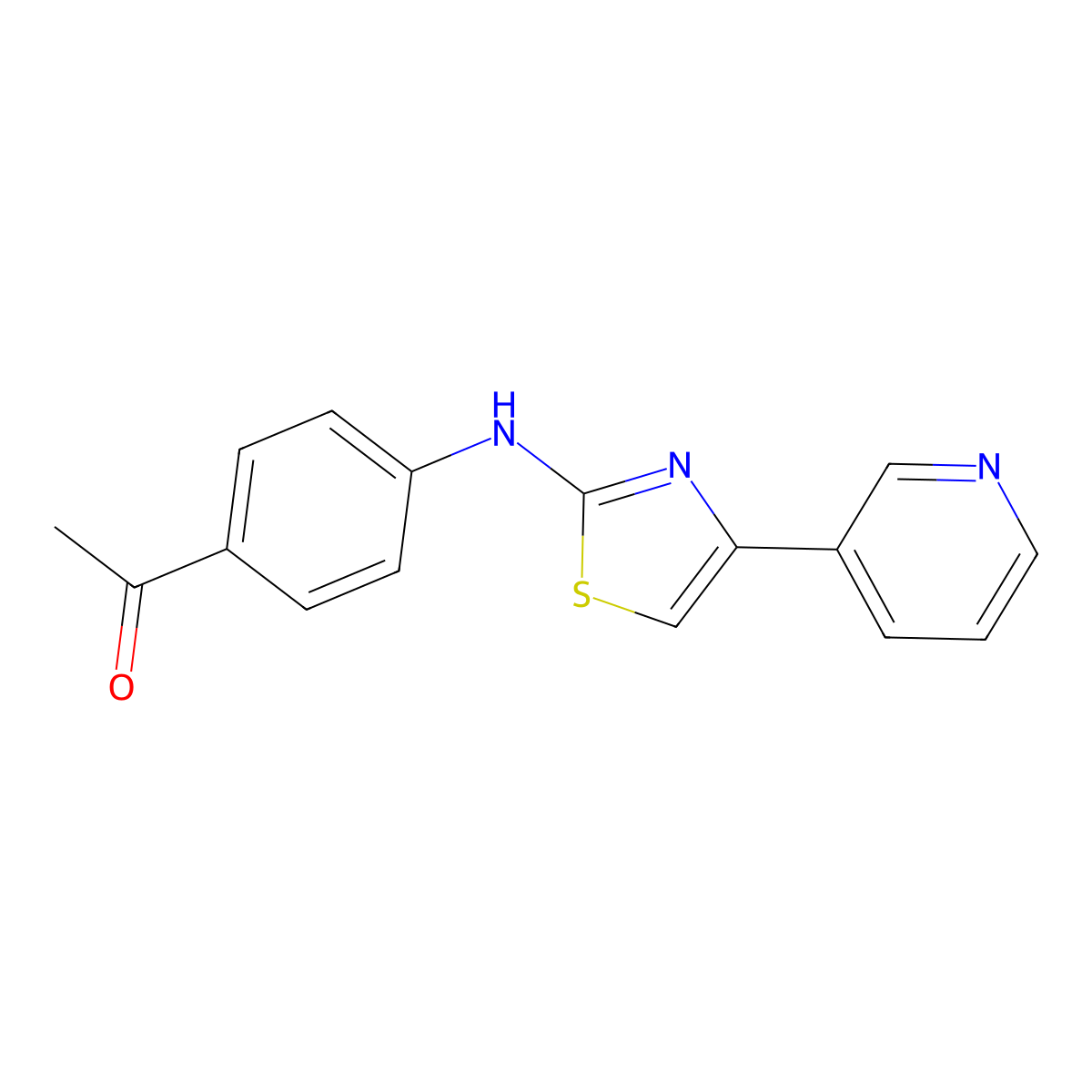 1-(4-{[4-(Pyridin-3-yl)-1,3-thiazol-2-yl]amino}phenyl)ethanone molecular structure, CAS 708993-55-9