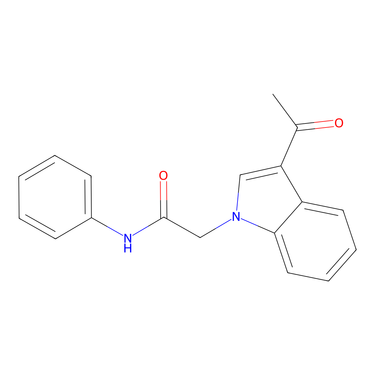 2-(3-acetyl-1H-indol-1-yl)-N-phenylacetamide molecular structure, CAS 708993-80-0