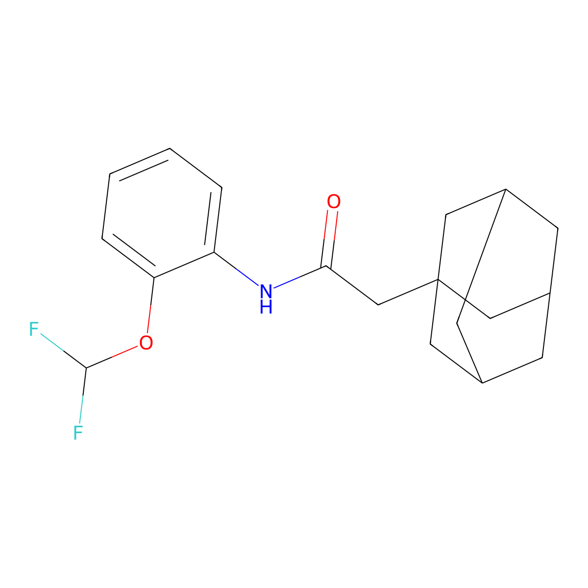 2-(1-adamantyl)-N-[2-(difluoromethoxy)phenyl]acetamide molecular structure, CAS 708993-82-2