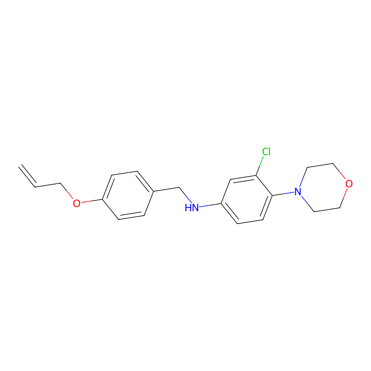3-chloro-4-(morpholin-4-yl)-N-[4-(prop-2-en-1-yloxy)benzyl]aniline molecular structure, CAS 708994-11-0