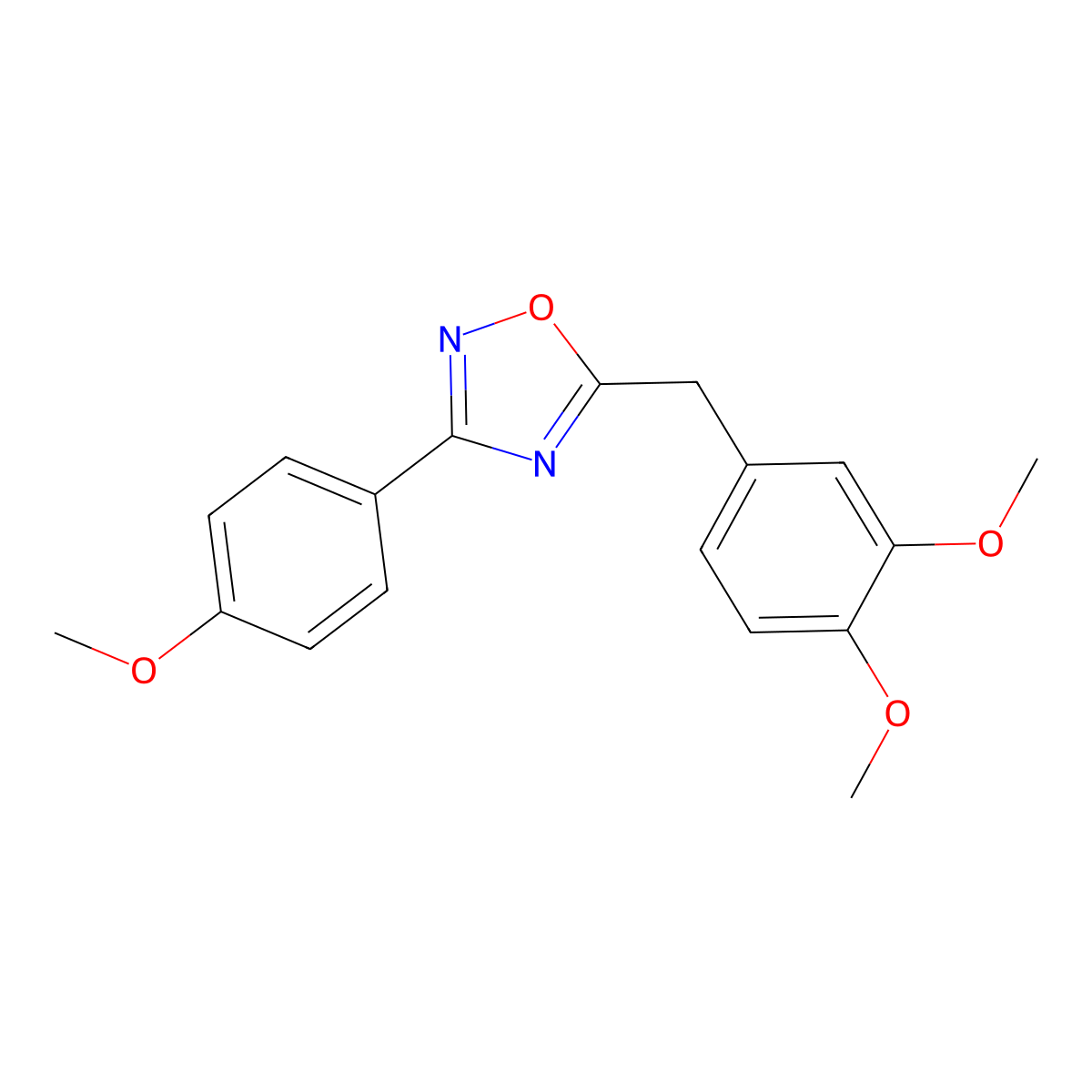 5-(3,4-Dimethoxybenzyl)-3-(4-methoxyphenyl)-1,2,4-oxadiazole molecular structure, CAS 708994-14-3