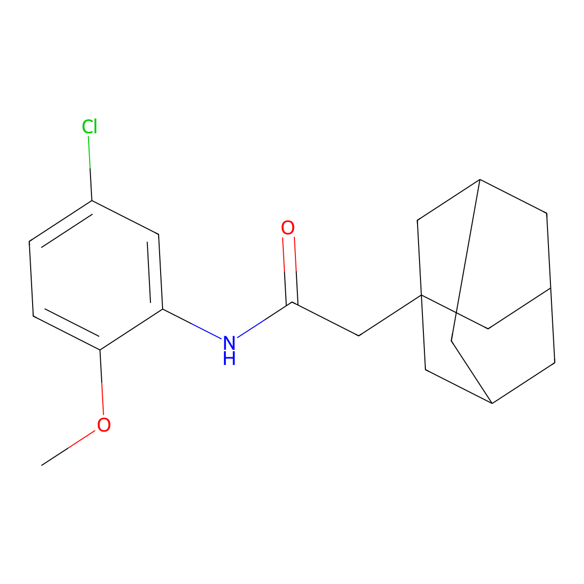 2-(1-adamantyl)-N-(5-chloro-2-methoxyphenyl)acetamide molecular structure, CAS 708994-43-8
