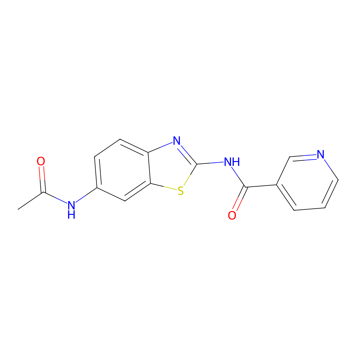 N-(6-acetamido-1,3-benzothiazol-2-yl)pyridine-3-carboxamide molecular structure, CAS 708994-51-8