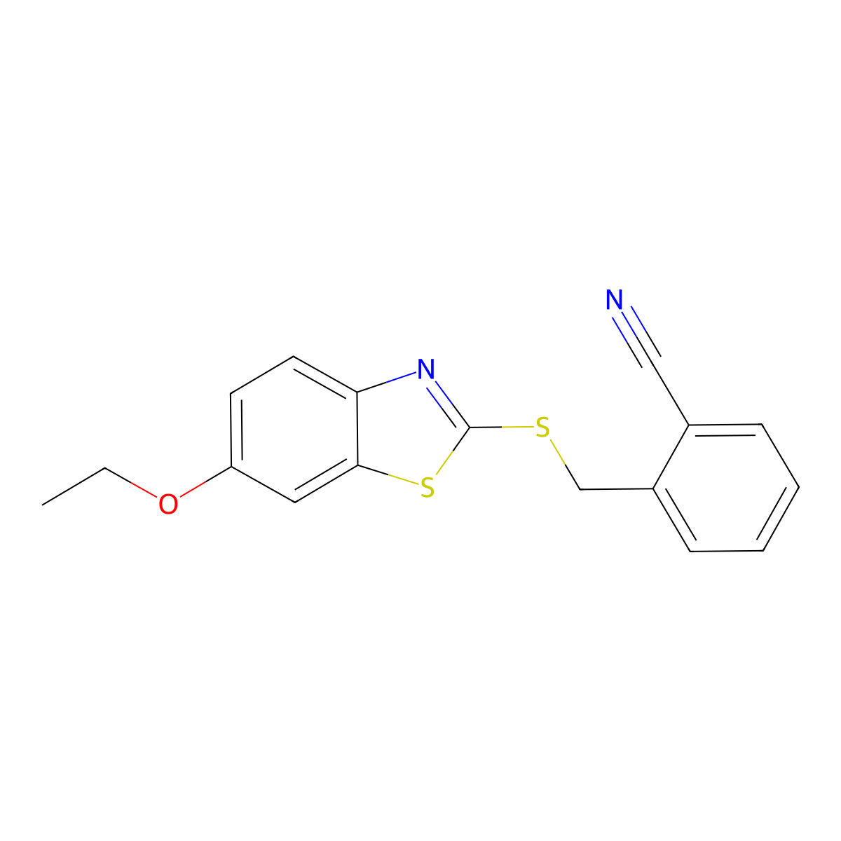2-{[(6-Ethoxy-1,3-benzothiazol-2-yl)sulfanyl]methyl}benzonitrile molecular structure, CAS 708994-56-3