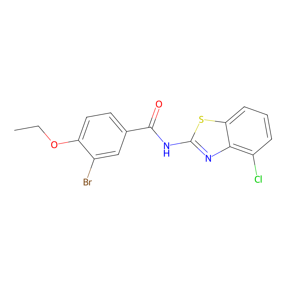 3-bromo-N-(4-chloro-1,3-benzothiazol-2-yl)-4-ethoxybenzamide molecular structure, CAS 708994-60-9