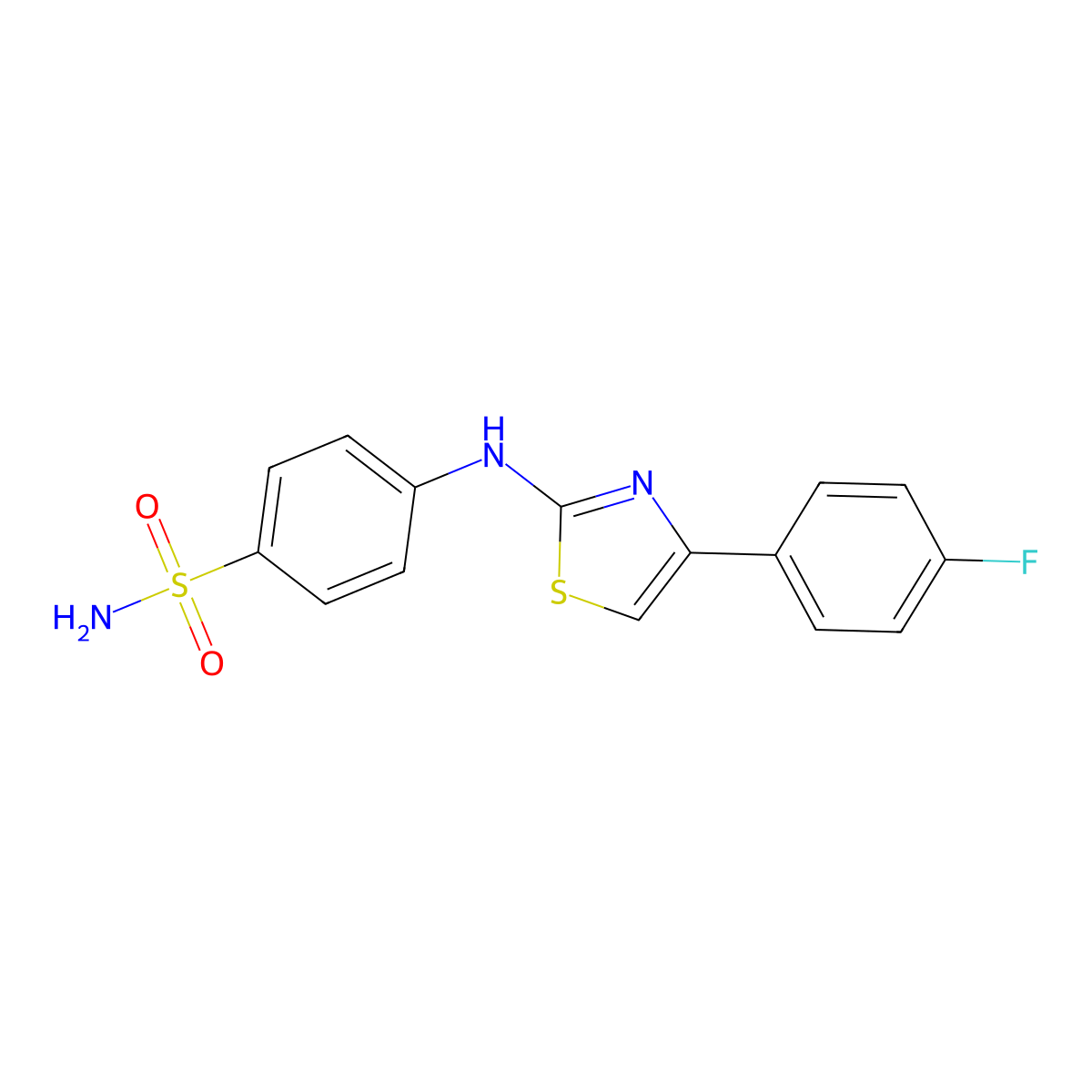 4-[[4-(4-Fluorophenyl)-1,3-thiazol-2-yl]amino]benzenesulfonamide molecular structure, CAS 708994-72-3