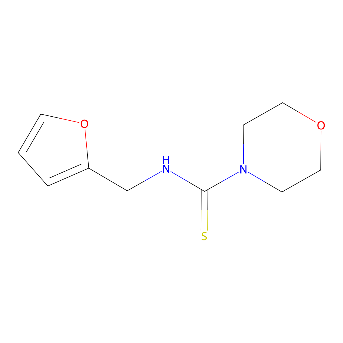 N-(furan-2-ylmethyl)morpholine-4-carbothioamide molecular structure, CAS 708994-73-4